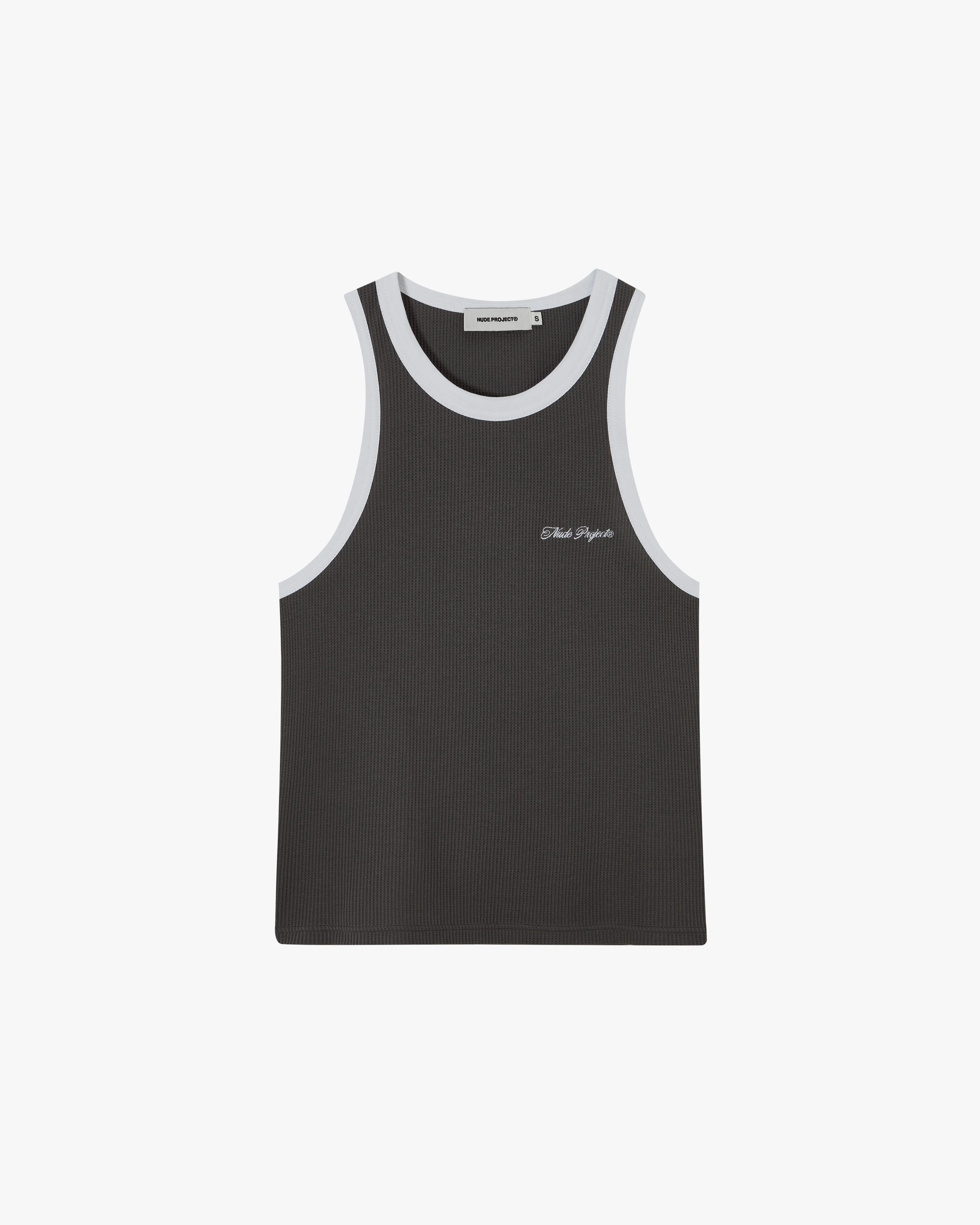 WAFFLE TANK TOP ASH