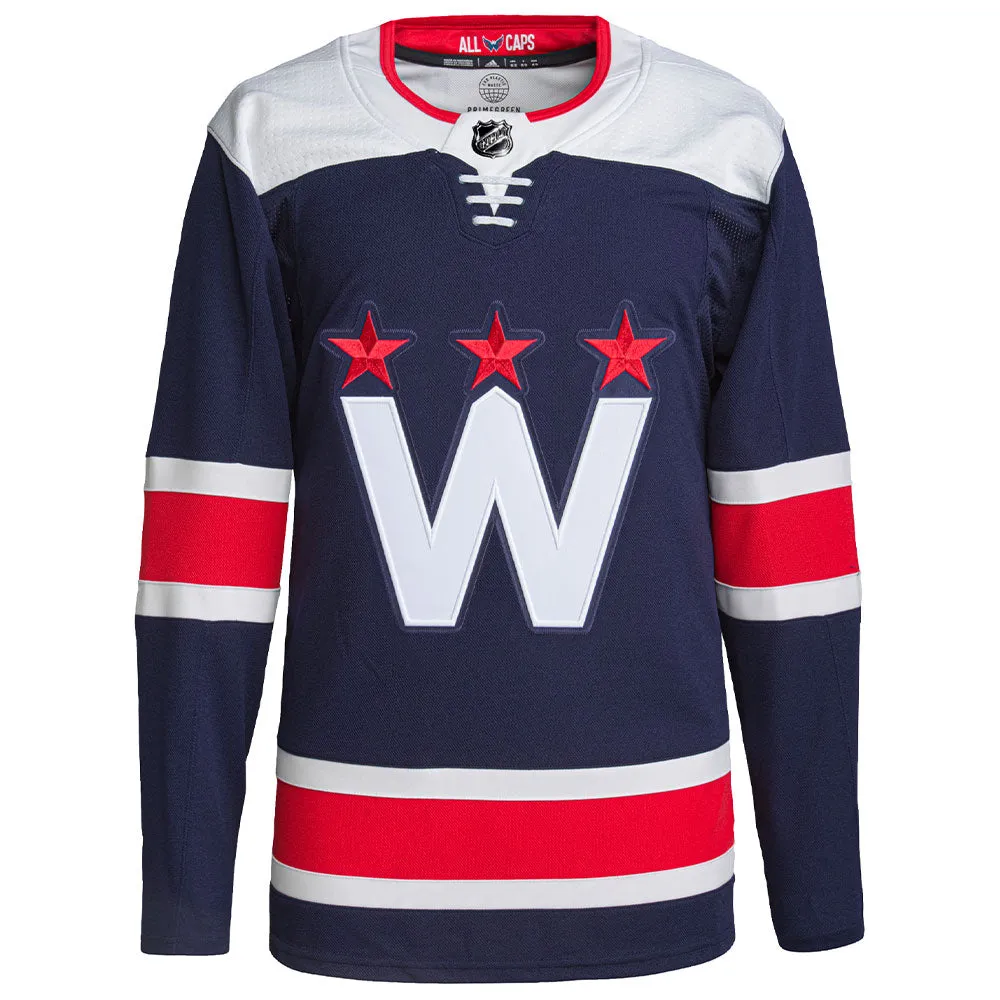 WASHINGTON CAPITALS ADIDAS ADIZERO PRIMEGREEN AUTHENTIC NAVY THIRD JERSEY