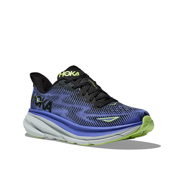 Womens Hoka Clifton 9 in Black/Stellar Blue