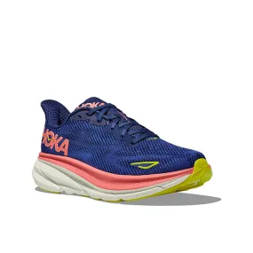 Womens Hoka Clifton 9 in Evening Sky/Coral