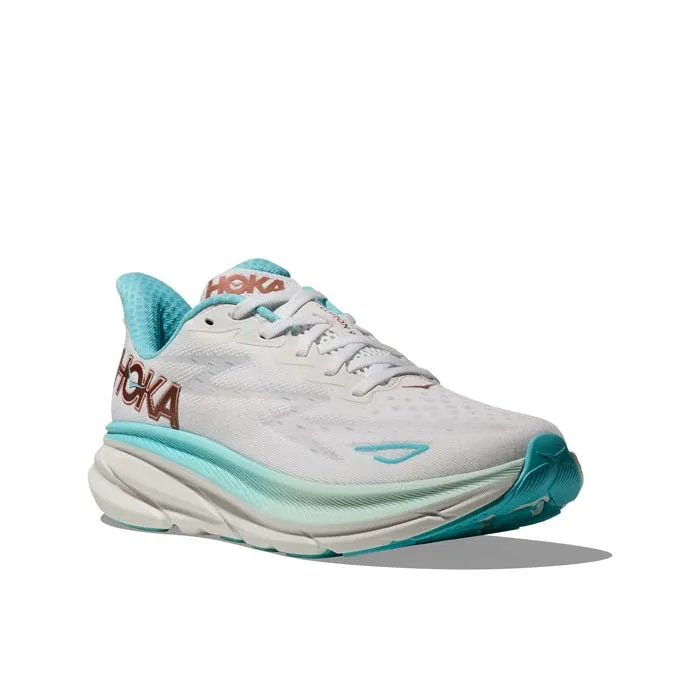 Womens Hoka Clifton 9 in Frost/Rose Gold