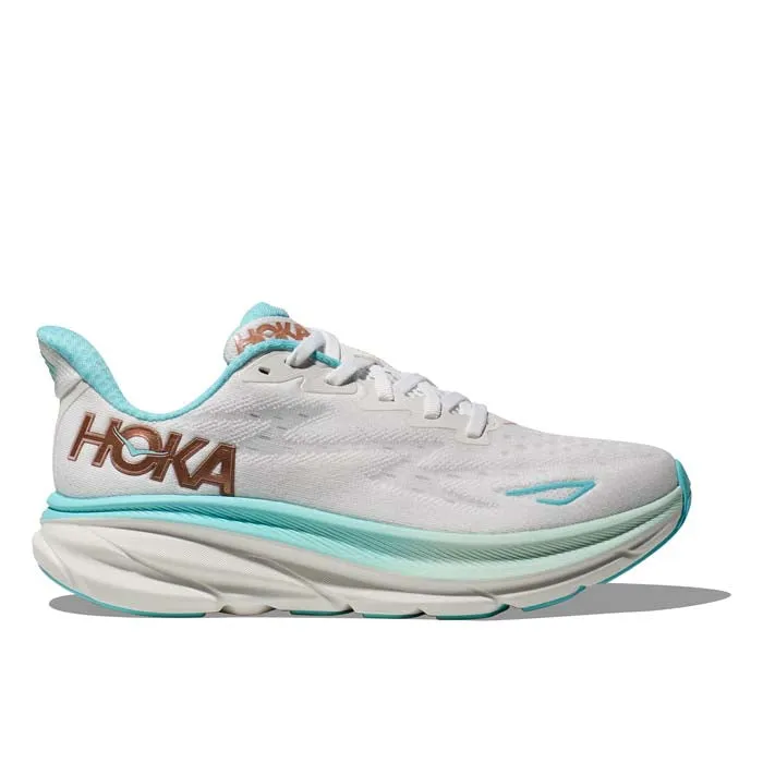 Womens Hoka Clifton 9 in Frost/Rose Gold