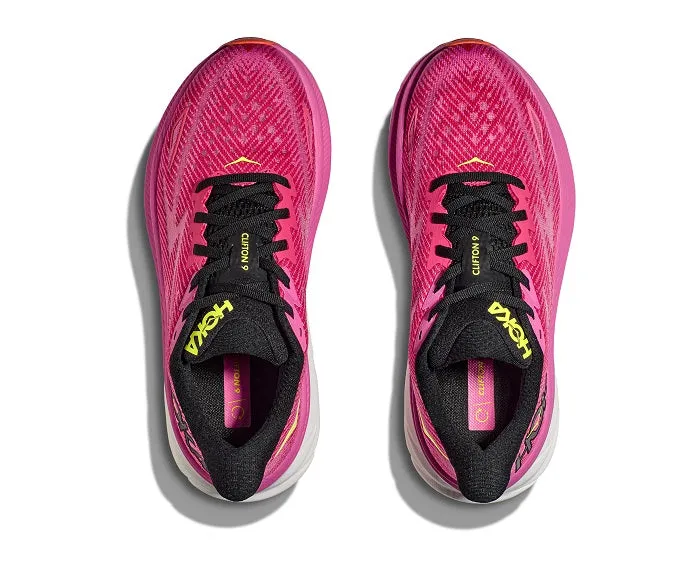 Womens Hoka Clifton 9 in Raspberry/Strawberry