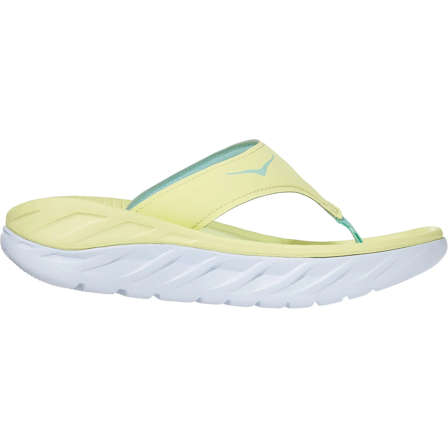 Women's Hoka One One Ora Recovery Flip Luminary Green/Blue Fabric