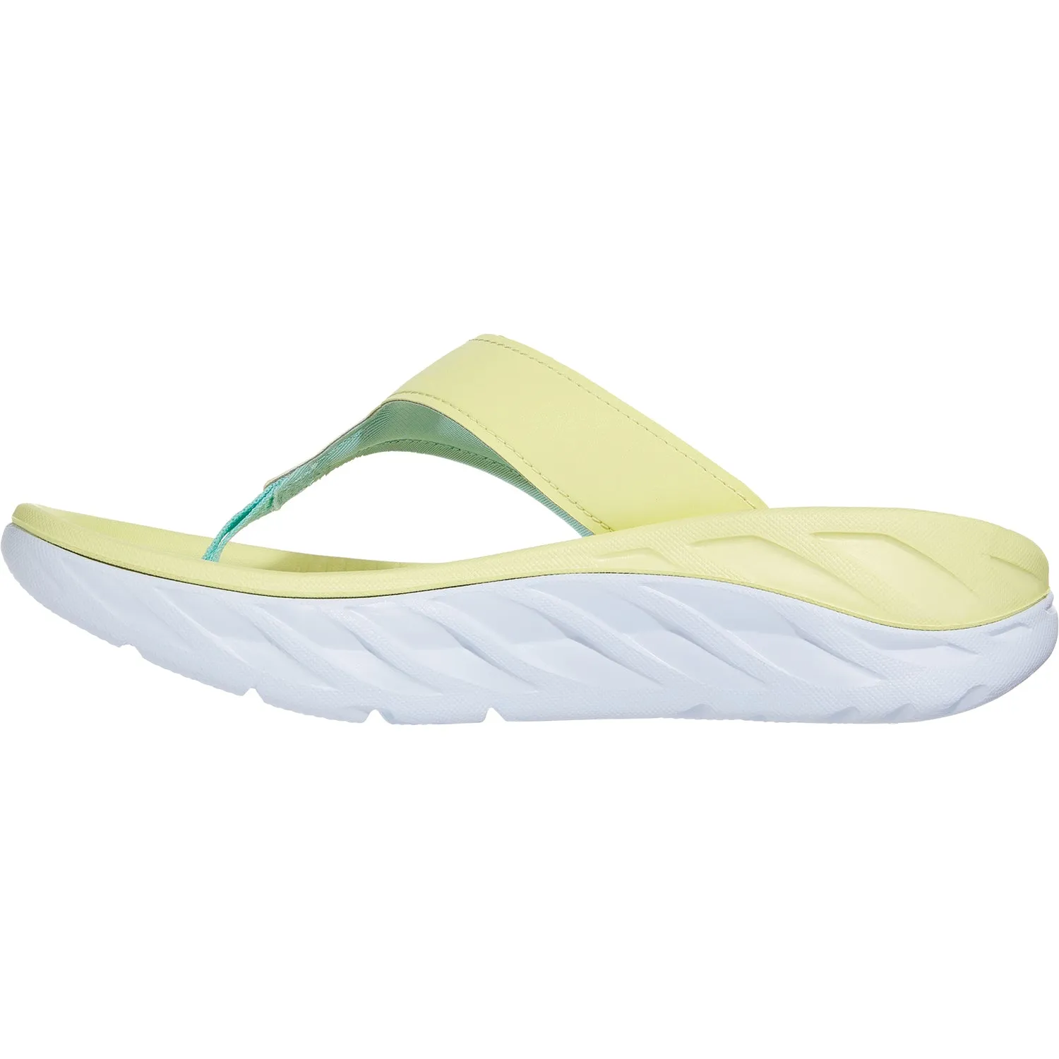 Women's Hoka One One Ora Recovery Flip Luminary Green/Blue Fabric