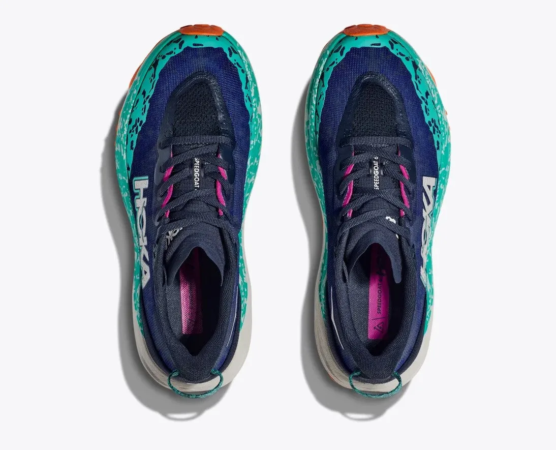 WOMEN'S HOKA SPEEDGOAT 6 WIDE 1147832VYM COLOR:  VARISITY NAVY/METEOR