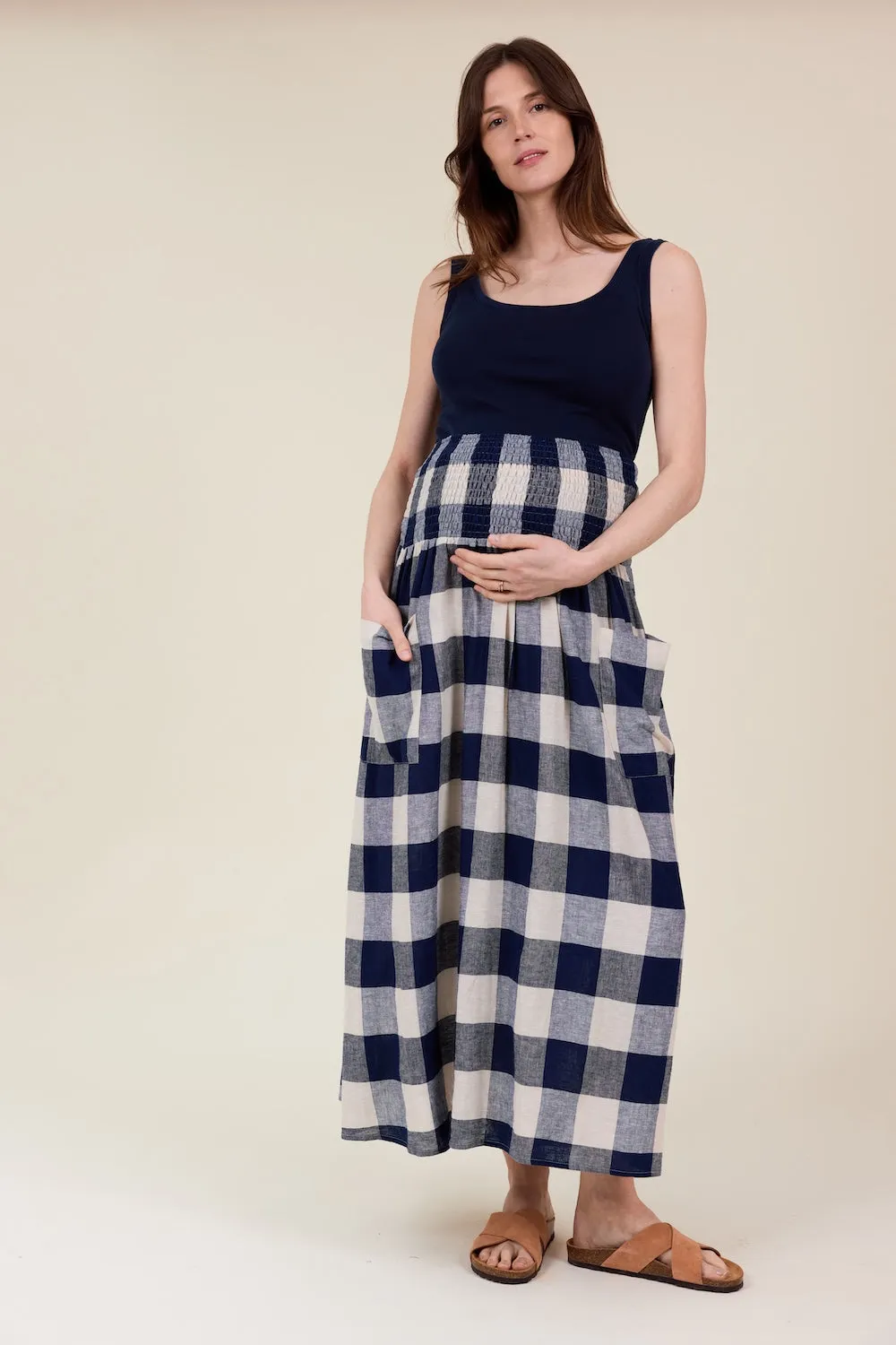 Wren Skirt Navy Check