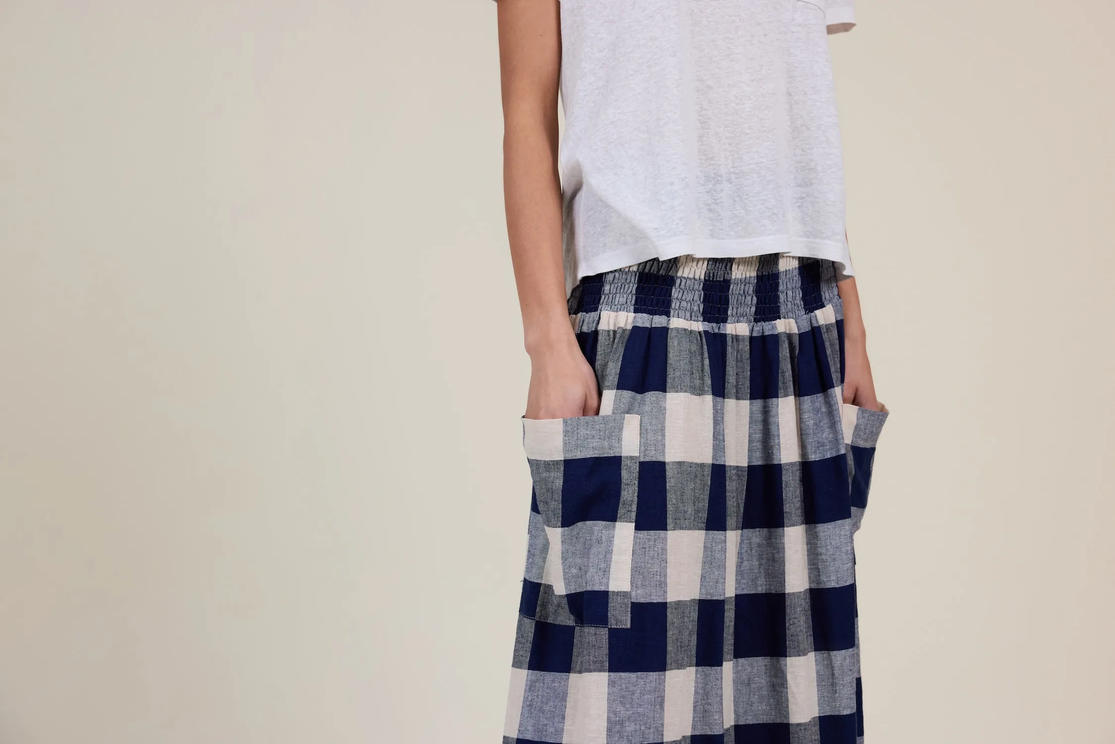 Wren Skirt Navy Check